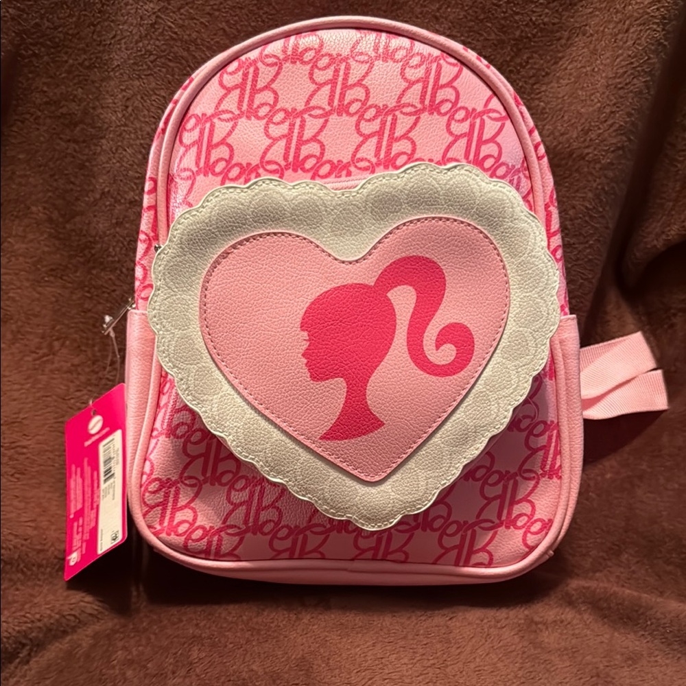 Barbie Pink Backpack with Heart Silhouette
